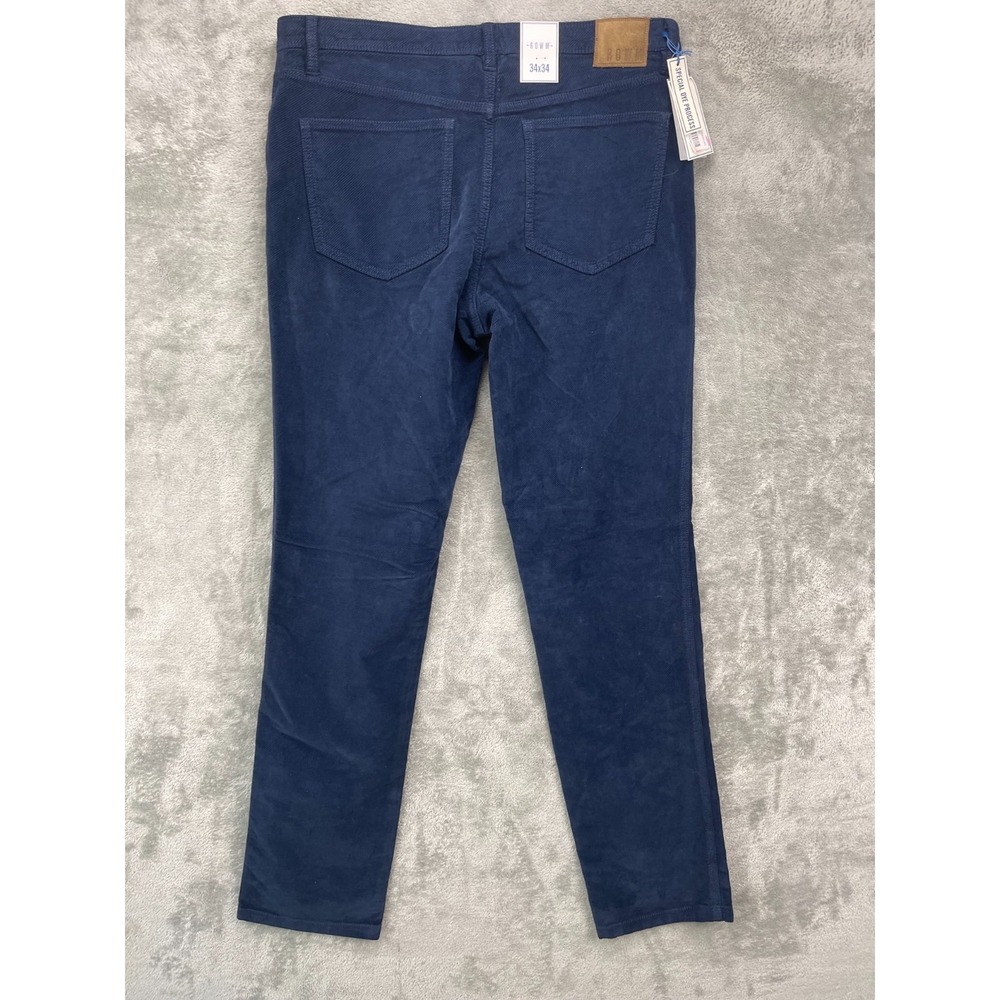NWT ROWM Men's Corduroy Pants 34x34 (Real 34x33) Navy Comfy Casual‎ Office Work - Picture 11 of 12
